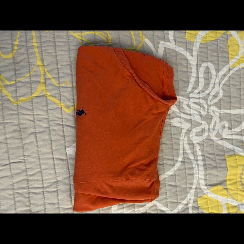 Mens Polo V Neck Orange